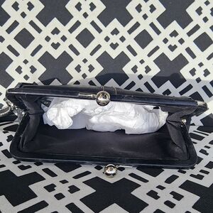 Coach Black Clutch with Silver Accents